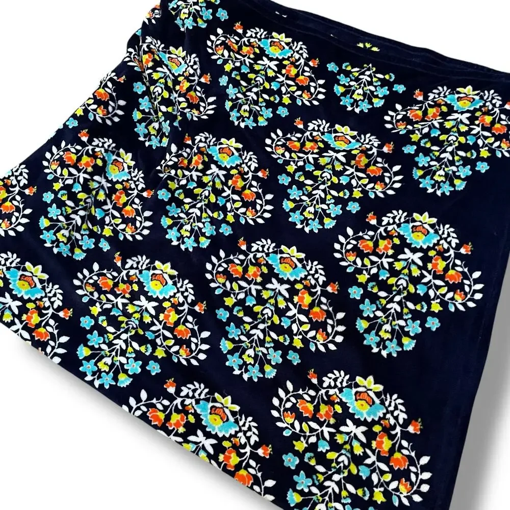 Vera Bradley Chandelier Floral Plush Throw Blanket 50x80 XL Fleece Blue Boho